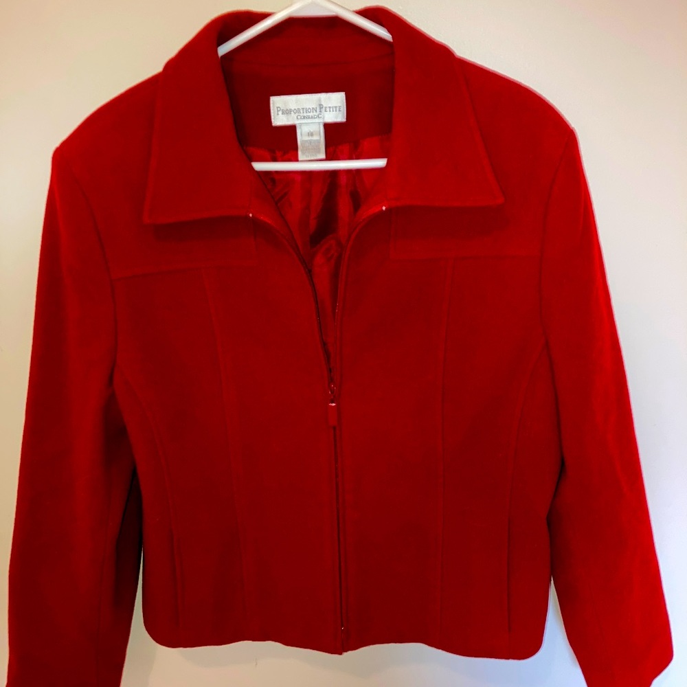 Red tailored wool/cashmere Jacket